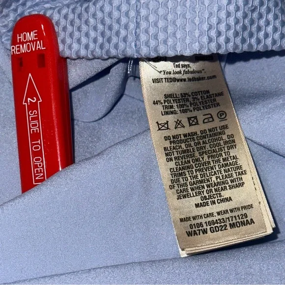 Ted Baker Women’s Size 3 M 8 Cornflower Blue Monaa Lace Trim Fit & Flare Dress